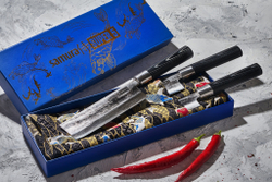 Набор ножей 3шт, гвоздичное масло и салфетка Samura Super 5 3 в 1