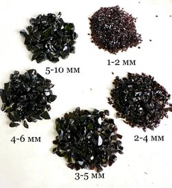 Стеклянная крошка Чёрная. Микс фракций.