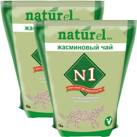 Комкующийся наполнитель №1 Naturel Жасминовый чай для кошачьих туалетов 4,5 л