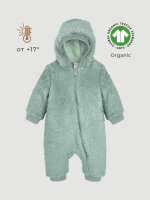 Плюшевый комбинезон из органического хлопка Mjölk Dusty Green, на манжетах