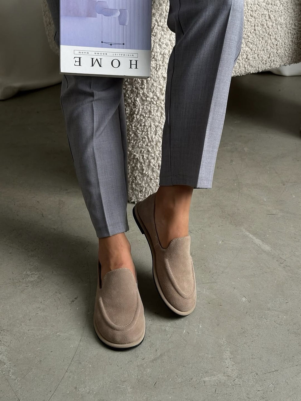 Лоферы из натуральной замши