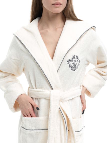 Халат женский махровый с капюшоном 045  Cassoli