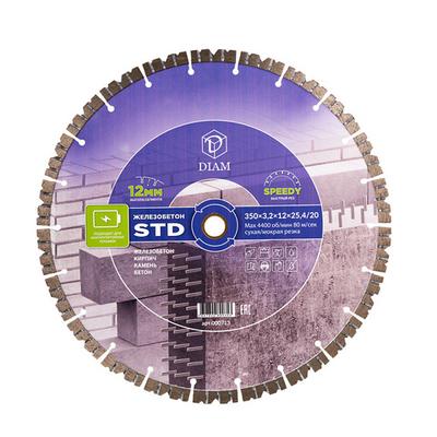 Сегментный алмазный круг 350 мм DIAM ЖЕЛЕЗОБЕТОН STD 000713