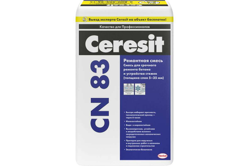 Смесь цементная ремонтная для бетона Церезит СN 83 от 5 до 35 мм 25 кг