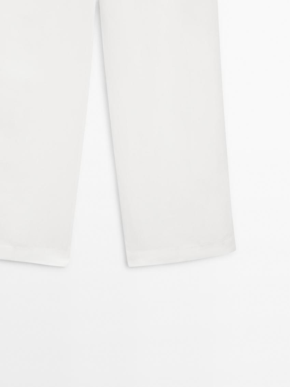 Massimo Dutti Брюки из смесового льна с пряжкой, натуральный, кремовый