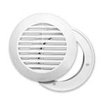 Решётка вентиляционная круглая 140 мм с фланцем для воздуховода 100 мм с москитной сеткой