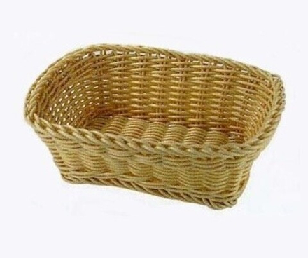 Корзина прямоугольная сервировочная, 24х18, h=8см., полипропилен, цвет коричневый JQ-51004