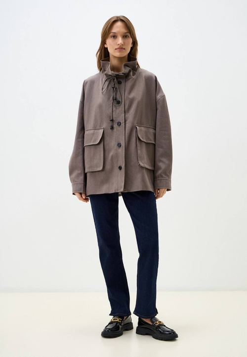 Оверсайз парка с высоким воротом