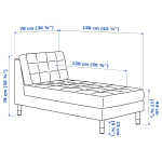 Кушетка - IKEA LANDSKRONA/ЛАНДСКРОНА ИКЕА, 78х158х78 см, темно-серый