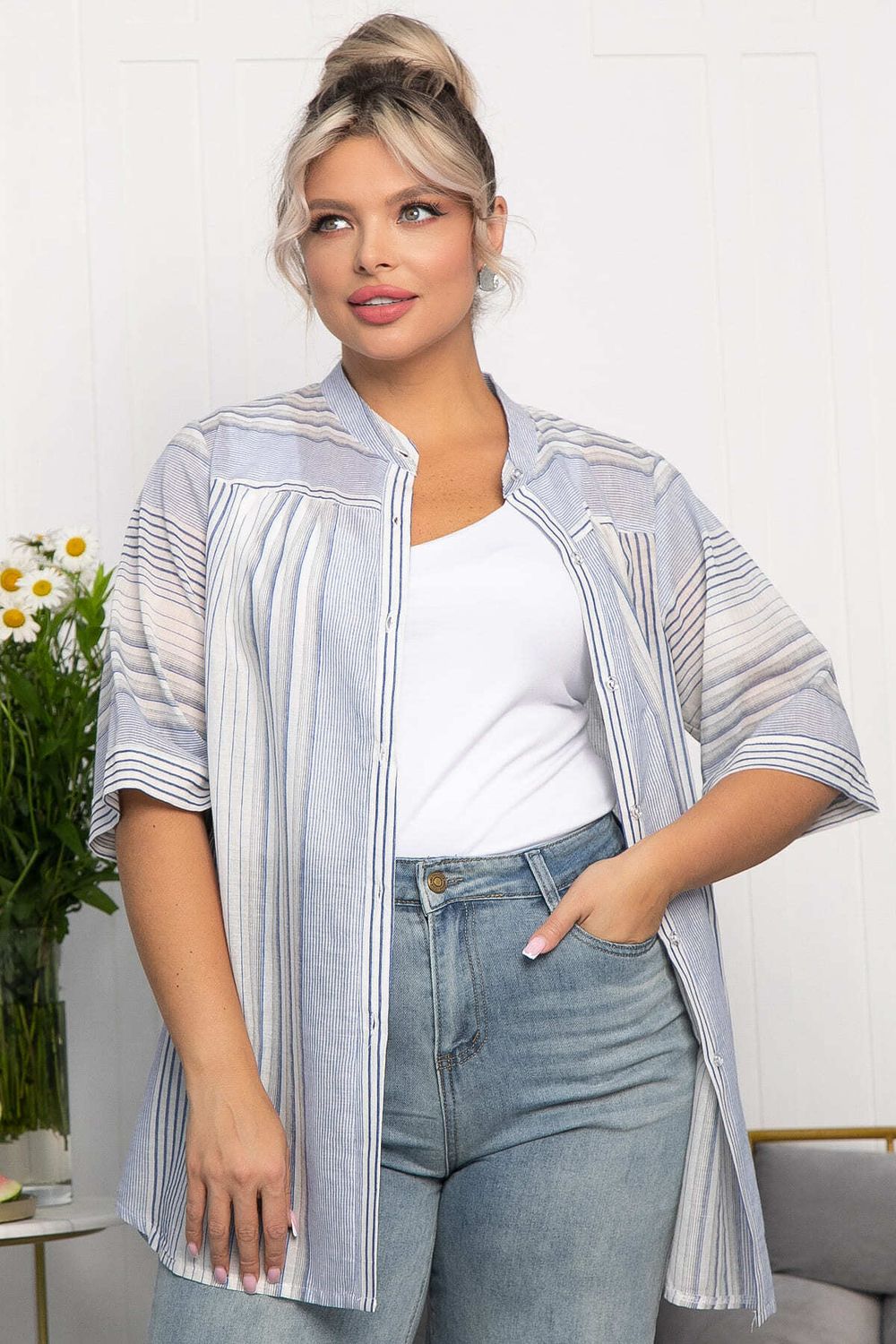 Блуза Июль (голубая) Б13876-24М LT Collection