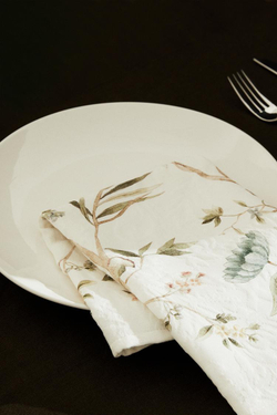 ZARA HOME ЦВЕТОЧНАЯ ЖАККАРДОВАЯ ХЛОПКОВАЯ САЛФЕТКА (КОМПЛЕКТ ИЗ 2 ПРЕДМЕТОВ), ЗЕЛЕНЫЙ