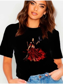 Футболка базовая ведьма на метле. Хэллоуин