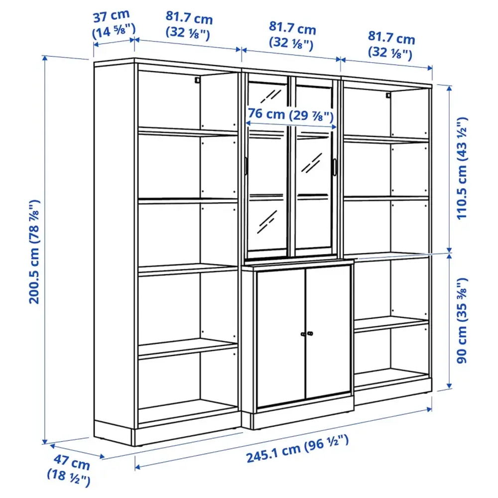 Книжный шкаф - TONSTAD IKEA/ ТОНСТАД ИКЕА, 245х200,5 см,  коричневый