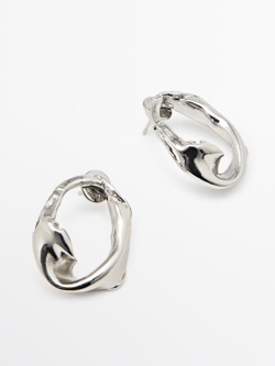 Massimo Dutti Серьги асимметричной формы, серебряный