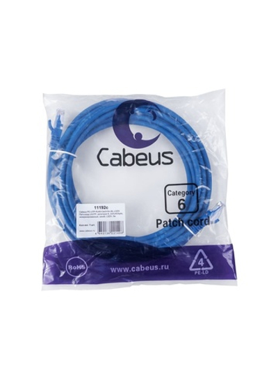 Cabeus PC-UTP-RJ45-Cat.6-5m-BL-LSZH Патч-корд U/UTP, категория 6, 2xRJ45/8p8c, неэкранированный, синий, LSZH, 5м