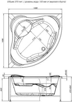 Акриловая ванна Aquanet Malta New 150x150 (с каркасом)