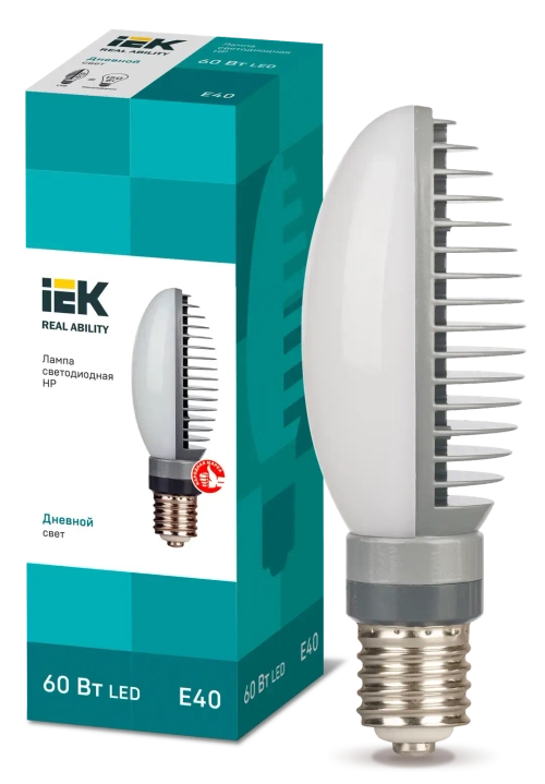 Лампа светодиодная HP 60Вт 120град 230В 5000К E40 поворотный цоколь IEK