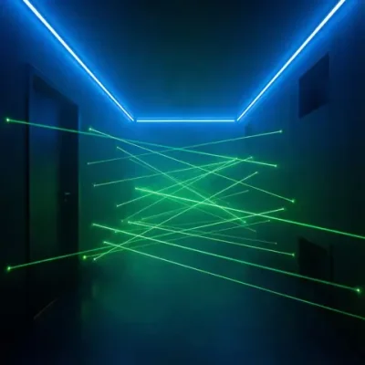 Лазерный лабиринт: 60 лазеров на 7,5 м2