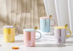 GAEM Кружка с крышкой и ложкой, 360 мл, L12 W9 H13 см, 4в.