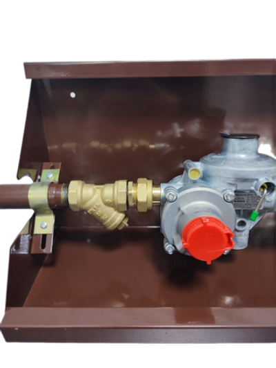 Шкафной газораспределительный пункт ГРПШ ОХТА-RF-25-1-ЛП-Ф (коричневый)