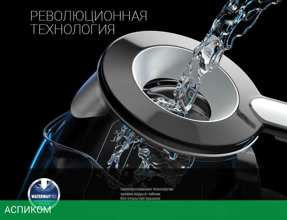 Электрочайник Polaris PWK 1753CGL белый/черный
