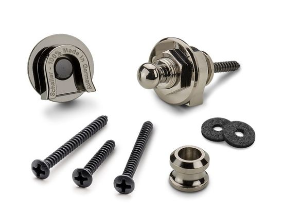 14010601 Security Lock Крепление для ремня с блокировкой, для гитары, рутений, Schaller