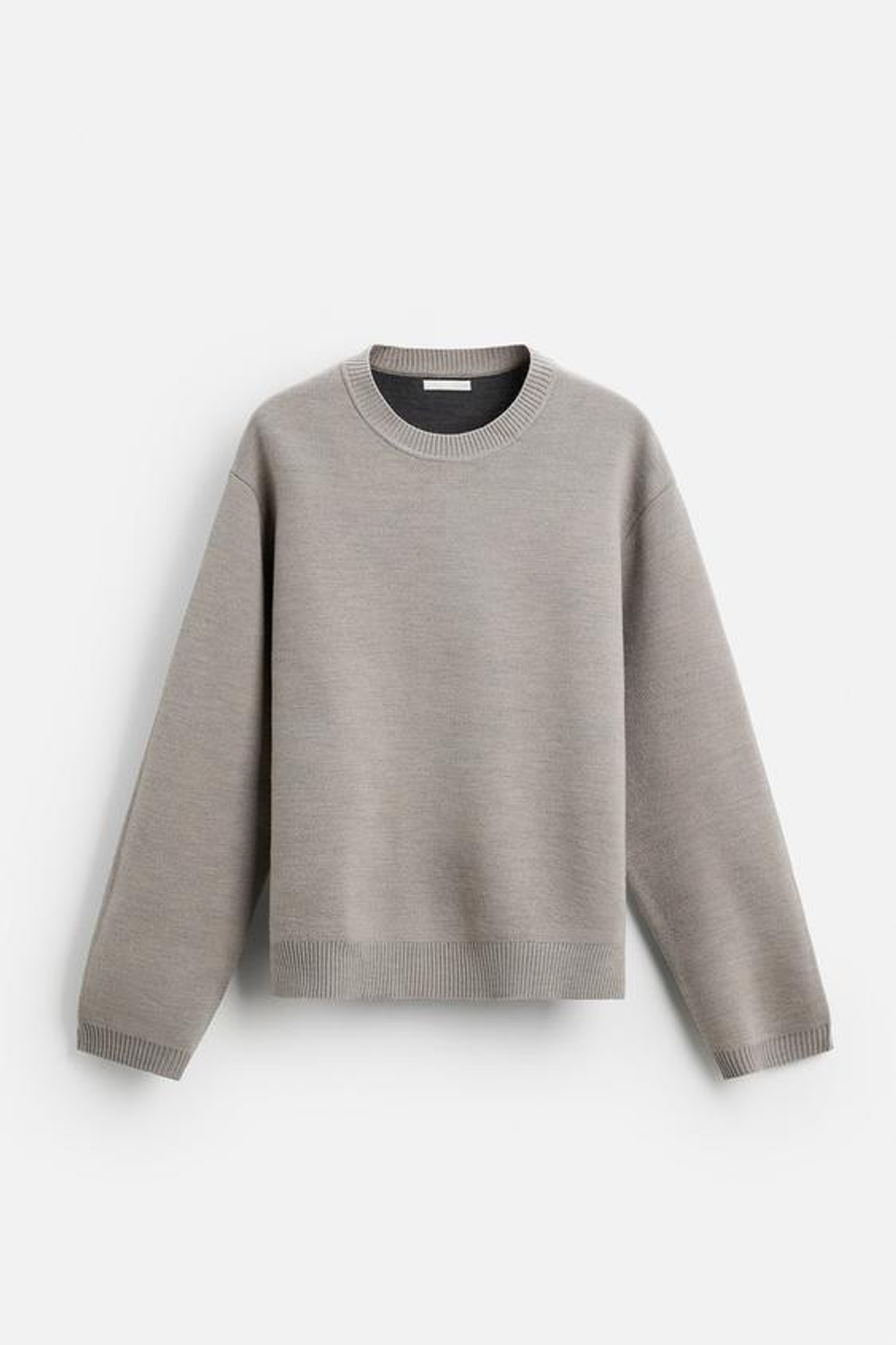 ZARA СВИТЕР ИЗ РЕЛЬЕФНОЙ ТКАНИ, ЖЕМЧУЖНО-СЕРЫЙ