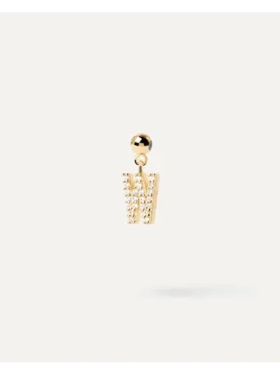 Подвеска-шарм женская PDPaola Буква W серебро 925 пробы покрытое золотом 750 пробы CH01-072-U