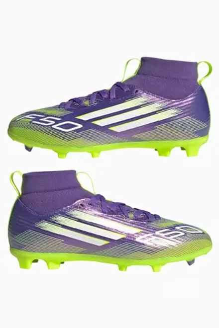 Бутсы adidas F50 League Mid FG/MG Junior - фиолетовый