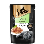 Ломтики в соусе курица и кролик, 75г влажный корм для кошек Sheba