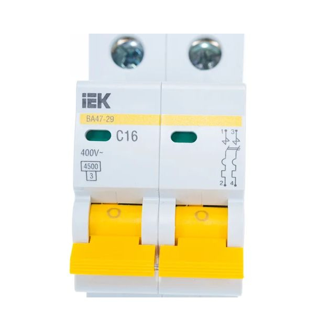 Выключатель автоматический модульный 2п C 16А 4.5кА ВА47-29 KARAT IEK MVA20-2-016-C