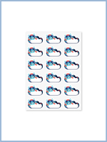 Термонаклейки детские Котик пилот (синий), 18 шт