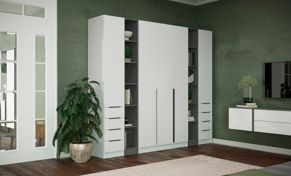 Шкаф Мадрид торцевой (0,35) с 3 ящ. белый