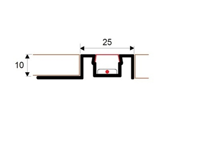Алюминиевый краевой профиль с подсветкой мат. серебро CUL
