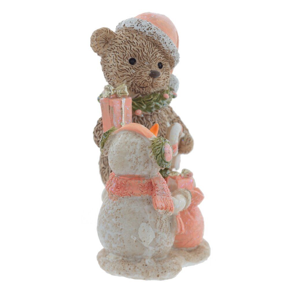 GAEM Фигурка декоративная "Мишка и снеговик", L8 W5 H9,5 см
