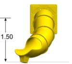 Спуск горки 1,5 м с квадратным фланцем