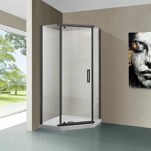 Душевой уголок Vincea Stresa VSP-1S900CLGM 90x90 стекло прозрачное/профиль вороненая сталь
