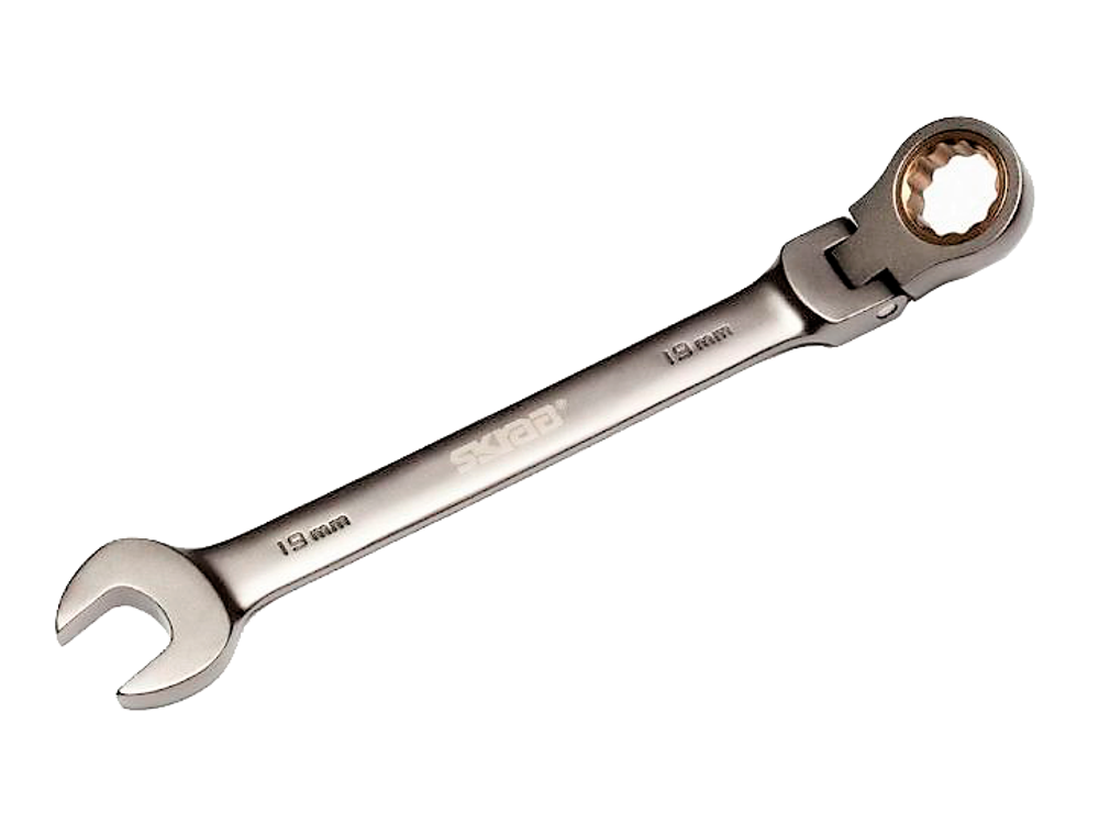 Ключ с трещоткой 16 мм шарнирный SKRAB 44386