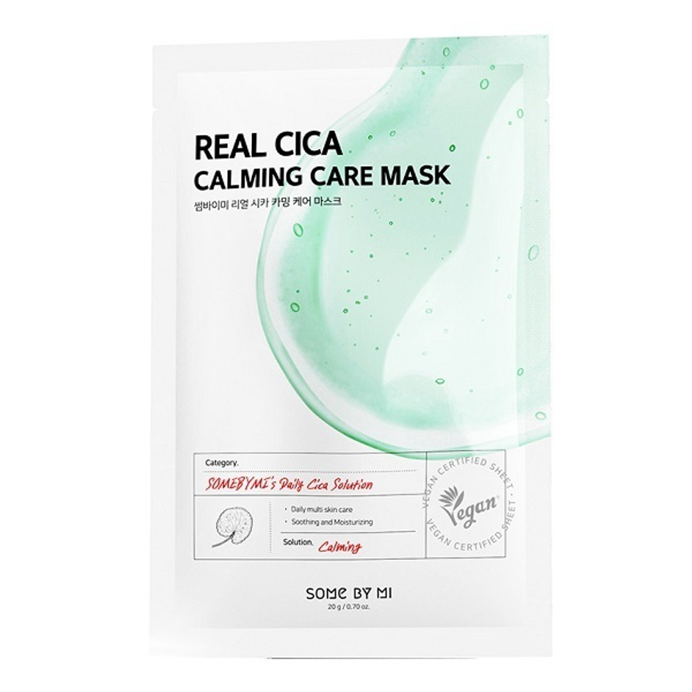 каневая маска с экстрактом Центеллы Азиатской Some by Mi Real Cica Calming Care Mask 5шт