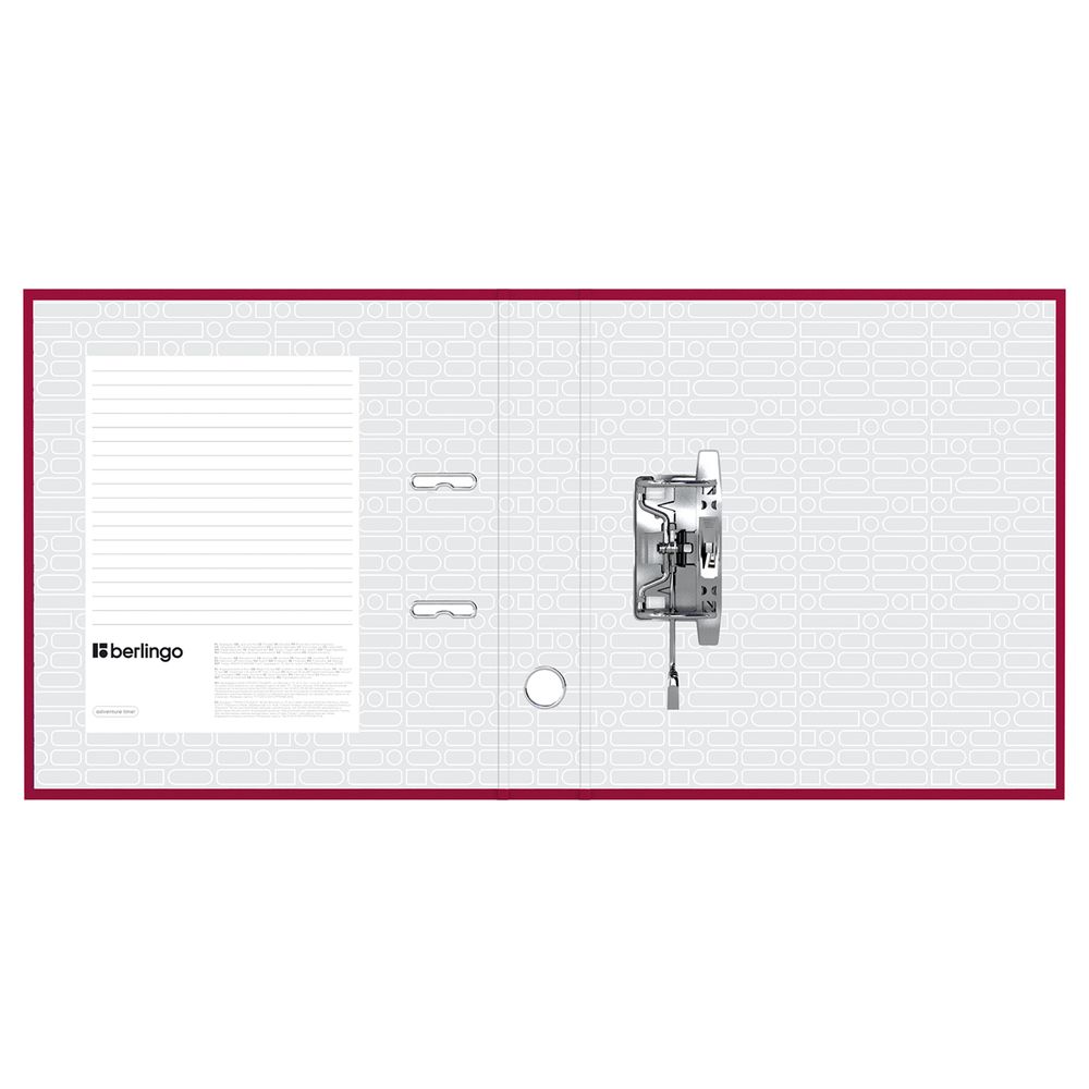 Папка-регистратор 50мм, бумвинил, Berlingo Standard, карман на корешке, бордовая