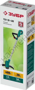 ЗУБР 400 Вт, ш/с 26 см, сетевой триммер (ТСН-26-400)