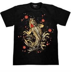 Футболка хлопок шелкография. GR709 Рыба удача M