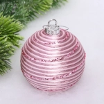 Новогодний шар «Переплетение нитей» 8 см, Розовое золото