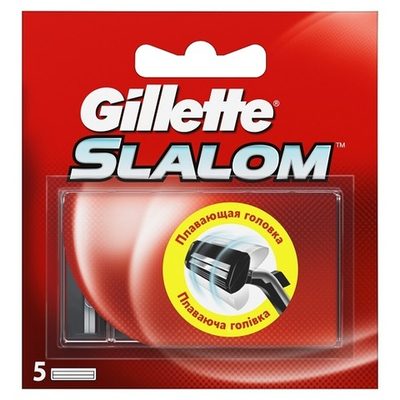 GILLETTE SLALOM сменная кассета со смаз,полоской 5 шт.