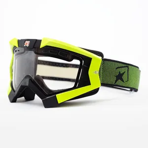 Очки кроссовые ARIETE RC FLOW GOGGLES, черно-желтый, двойная прозрачная вентилируемая линза 13950-FNG