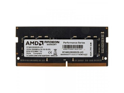 Оперативная память AMD Radeon R7 Performance R748G2606S2S-UO, DDR4 1х 8ГБ 2666 МГц, SODIMM, OEM