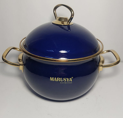 Кастрюля эмал.2,2 л.Маруся синяя