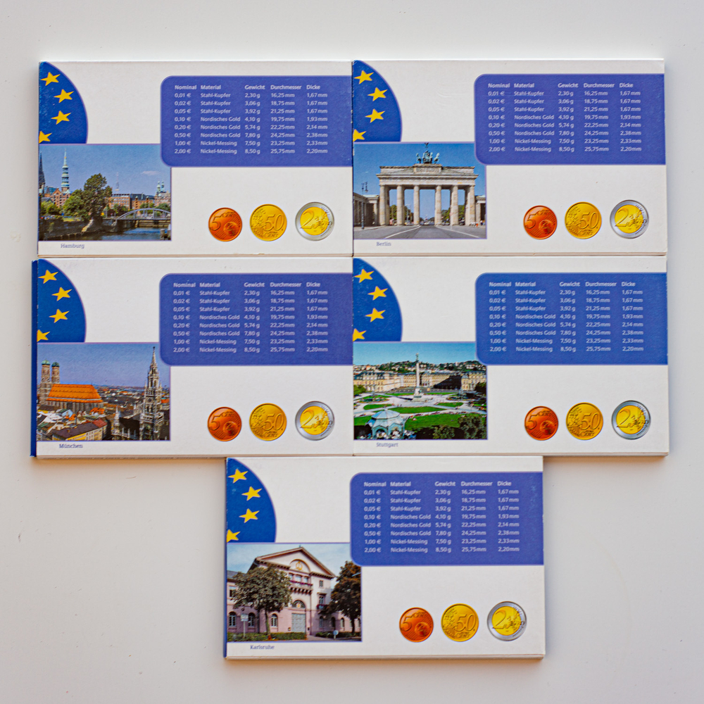 Germany 2003 Proof Coin Sets (A, D, F, G, J)