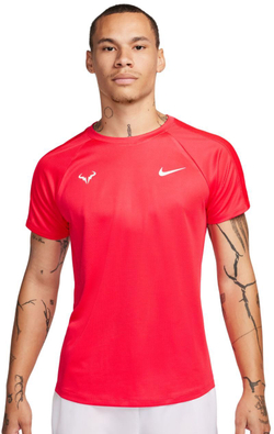 Мужская теннисная футболка Nike Rafa Challenger Dri-Fit Tennis Top - siren red/white