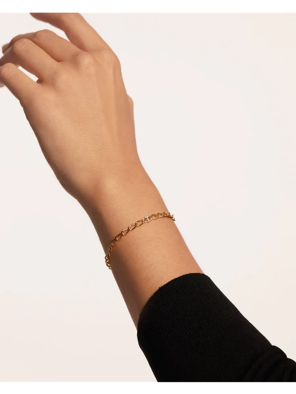 Браслет Буква T серебро 925 пробы покрытое золотом